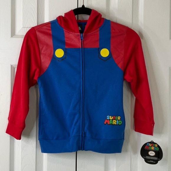 Seven Times Six Super Mario Boy's Long Sleeve Zip Up Hoodie Multicolored Size XS - Picture 3 of 9